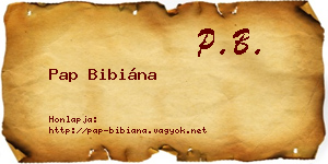 Pap Bibiána névjegykártya